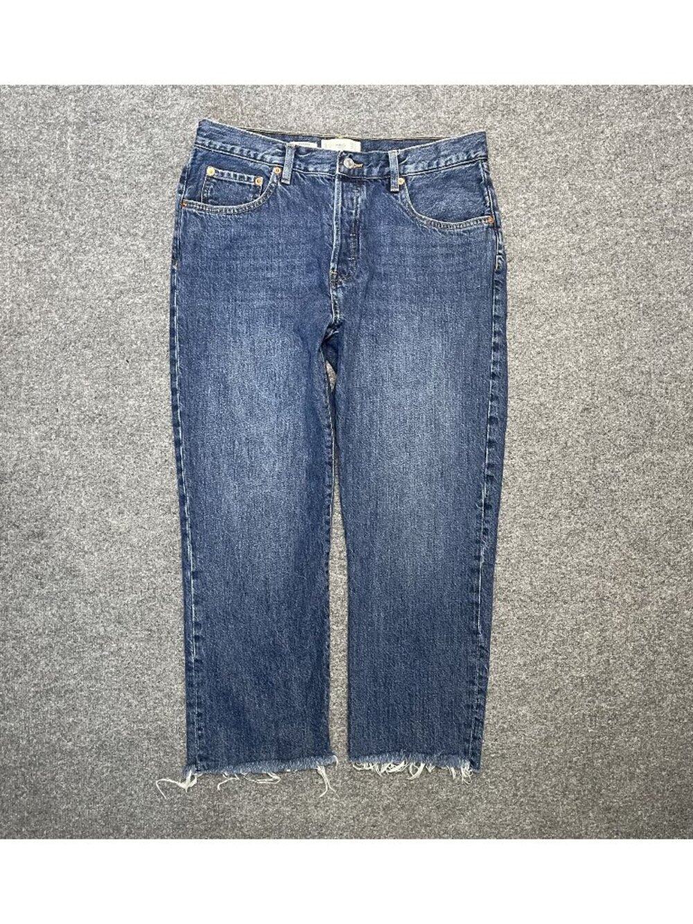 MNG Denim Womens Blue Jeans With Raw Hem USA Size 12